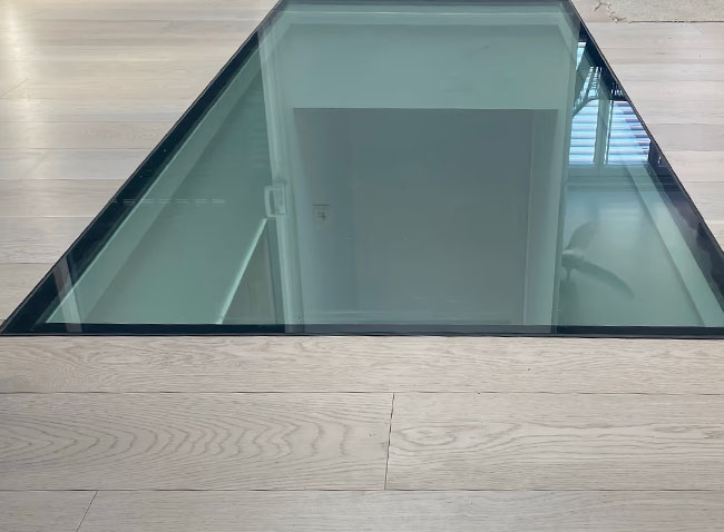 Commercial glass floor
